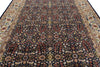 8x11 Navy and Ivory Turkish Silk Rug