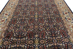 8x11 Navy and Ivory Turkish Silk Rug