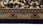 8x11 Navy and Ivory Turkish Silk Rug