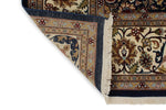8x11 Navy and Ivory Turkish Silk Rug