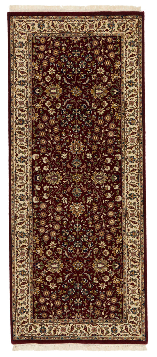 3x7 Burgundy and Ivory Turkish Anatolia Runner