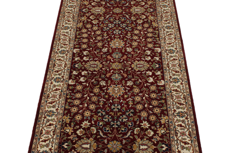 3x7 Burgundy and Ivory Turkish Anatolia Runner