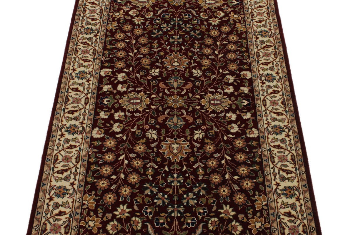 3x7 Burgundy and Ivory Turkish Anatolia Runner