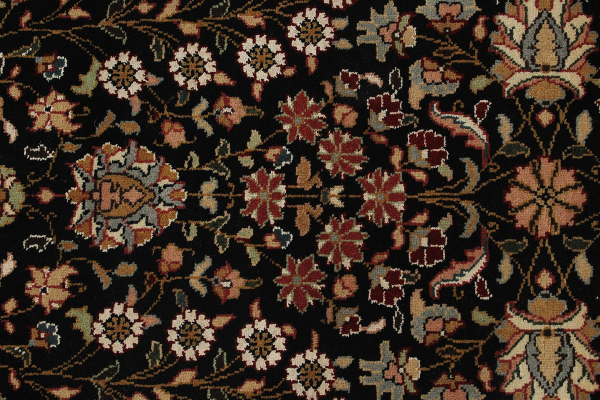 3x7 Black and Ivory Traditional Runner