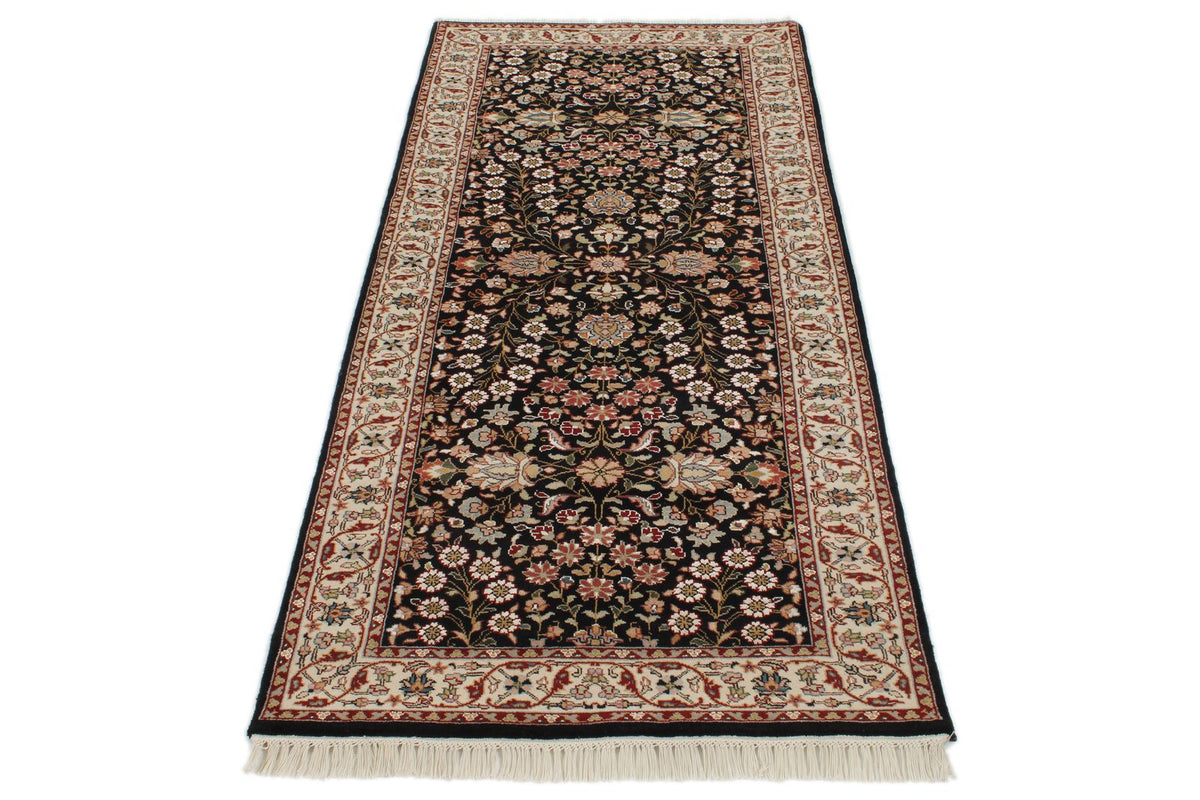 3x7 Black and Ivory Traditional Runner