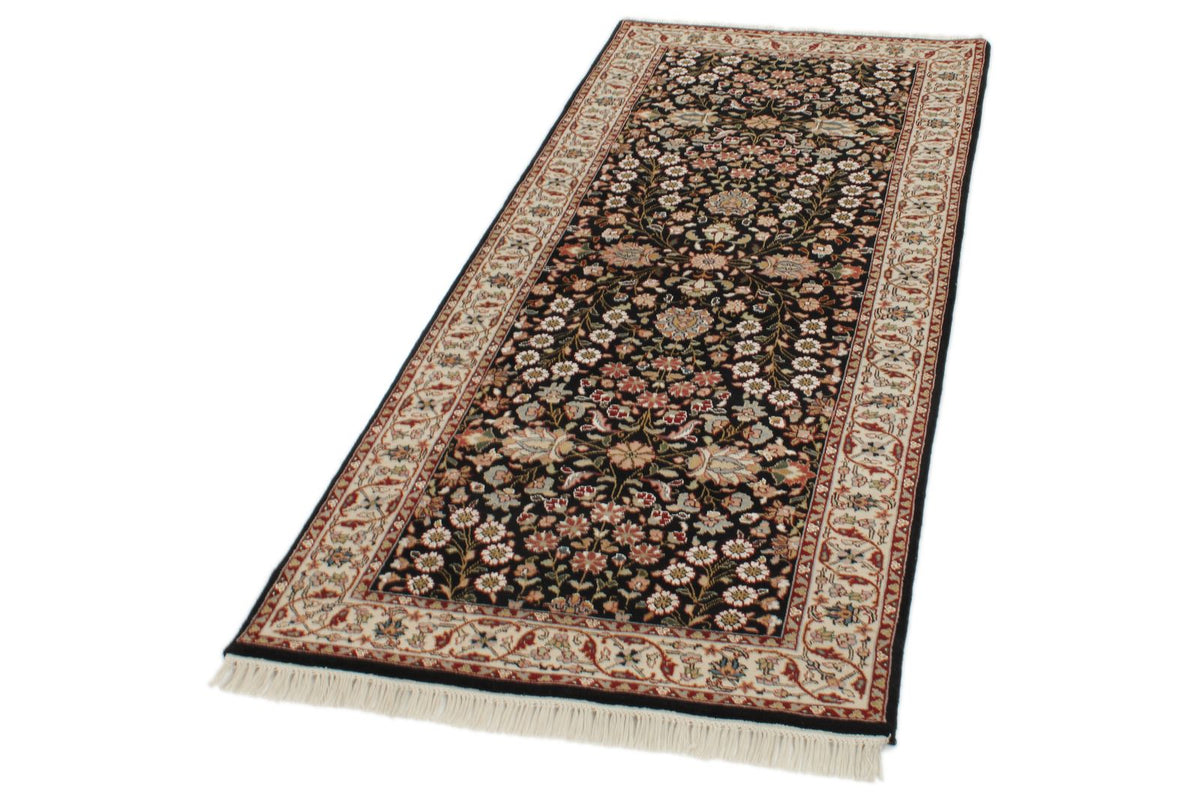 3x7 Black and Ivory Traditional Runner