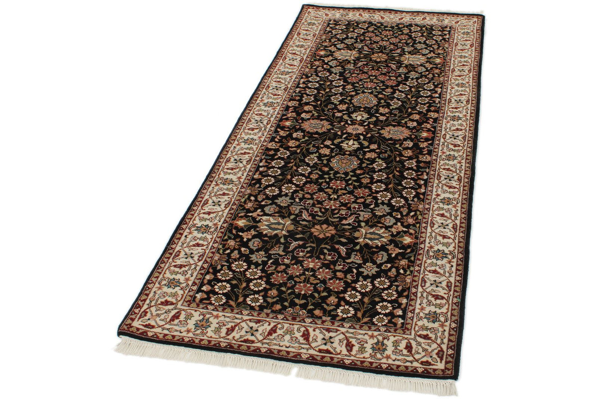 3x7 Black and Ivory Traditional Runner