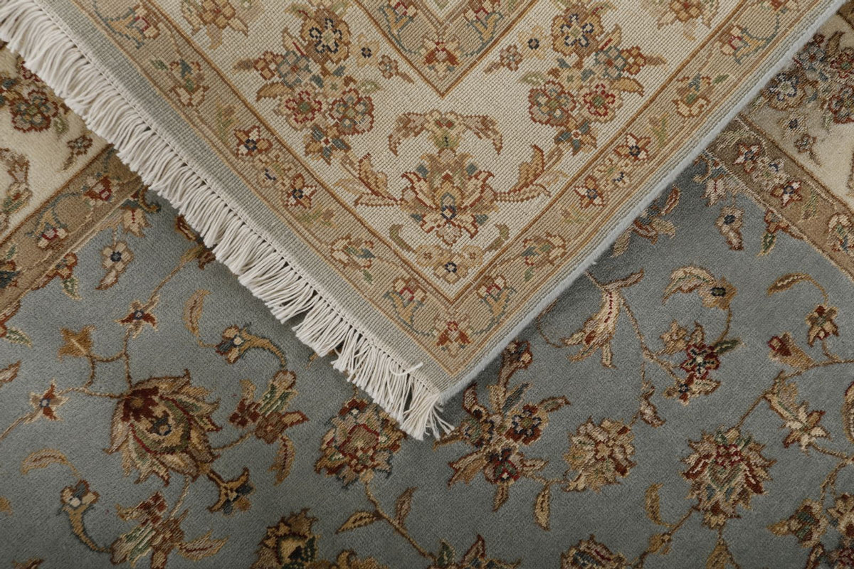 4x6 Gray and Ivory Turkish Tribal Rug