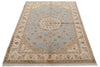 4x6 Gray and Ivory Turkish Tribal Rug
