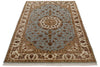 4x6 Gray and Ivory Turkish Tribal Rug