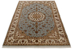 4x6 Gray and Ivory Turkish Tribal Rug
