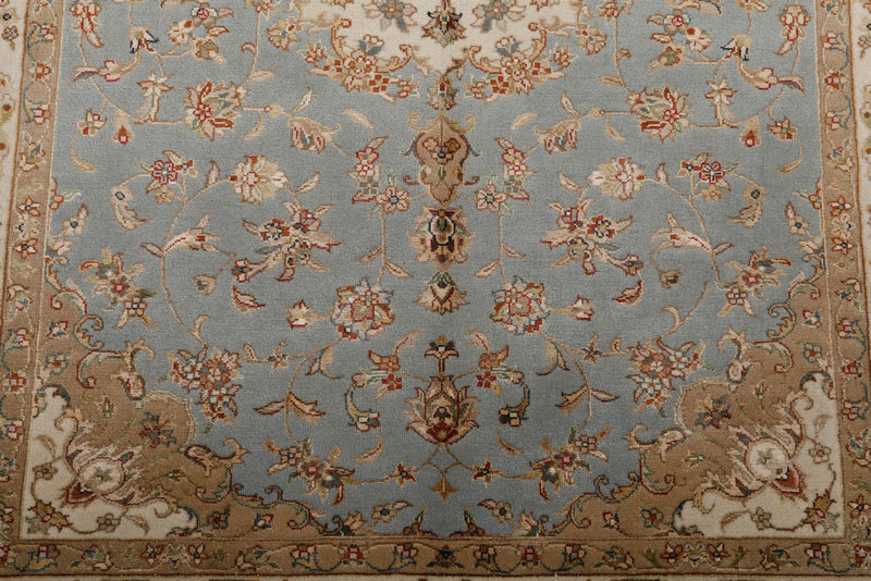 4x6 Gray and Ivory Turkish Tribal Rug
