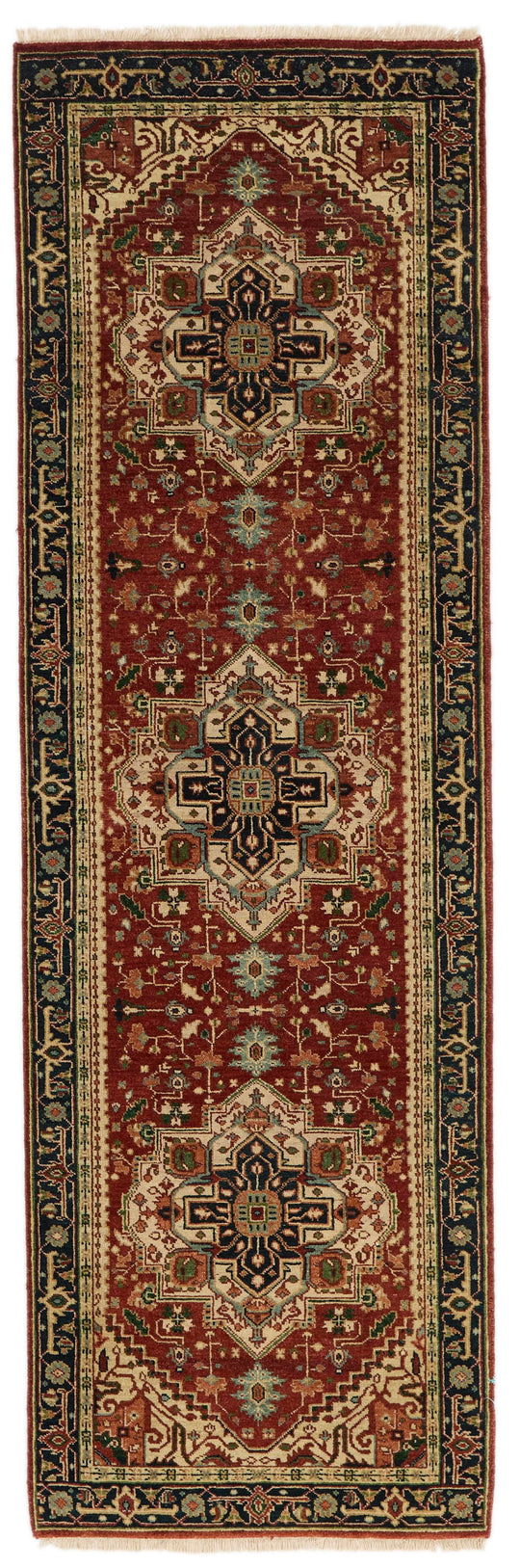 3x8 Rust and Black Turkish Persian Runner