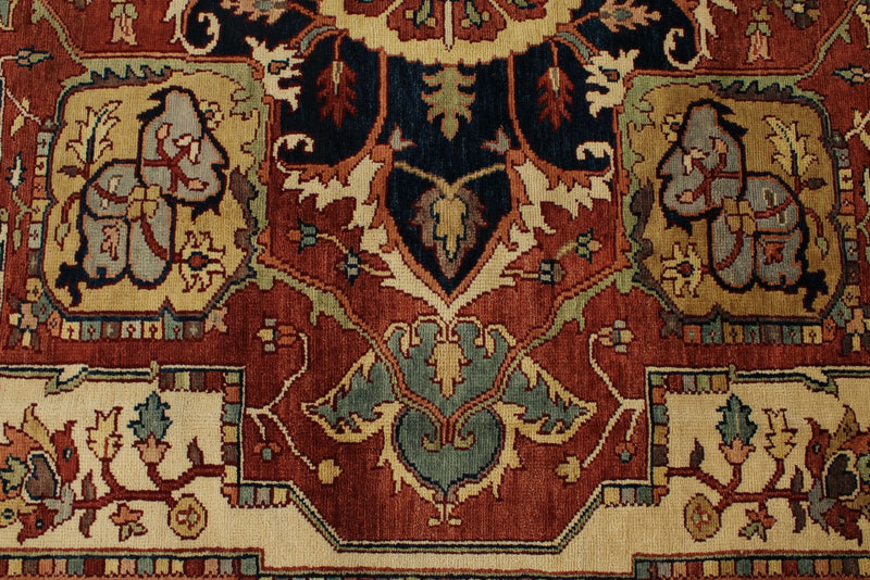 9x12 Ivory and Rust Anatolian Persian Rug