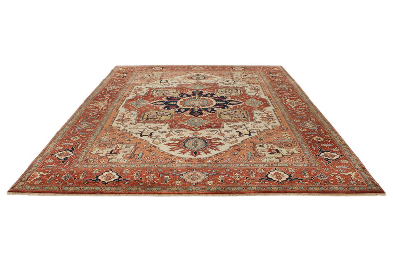 9x12 Ivory and Rust Anatolian Persian Rug