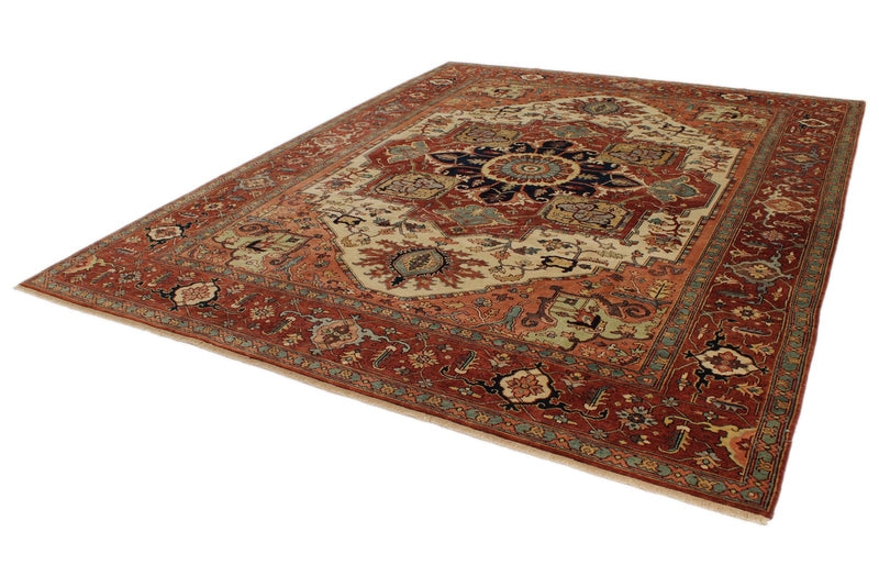 9x12 Ivory and Rust Anatolian Persian Rug