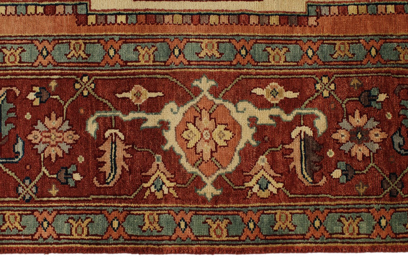 9x12 Ivory and Rust Anatolian Persian Rug
