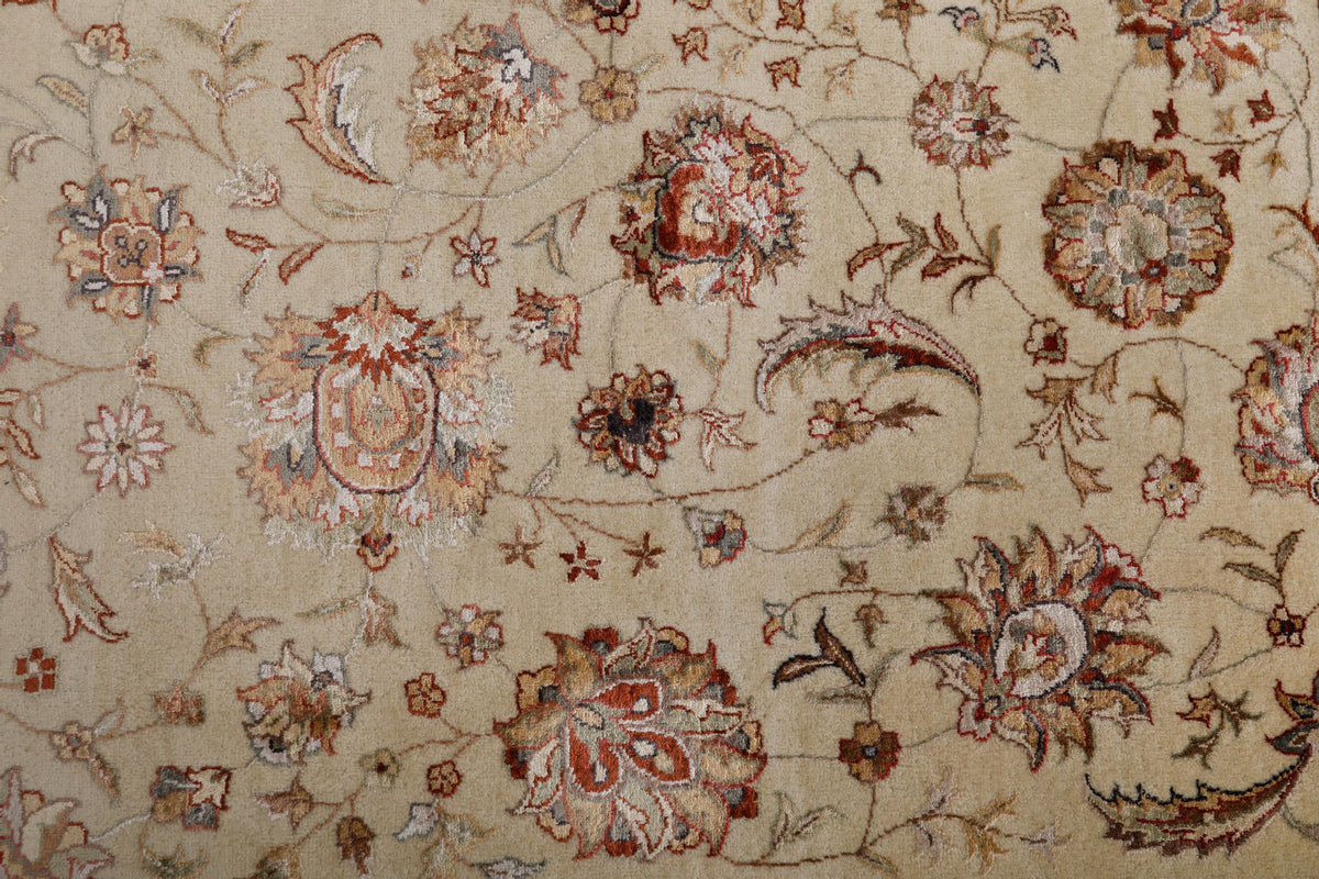 7x10 Ivory and Camel Turkish Tribal Rug