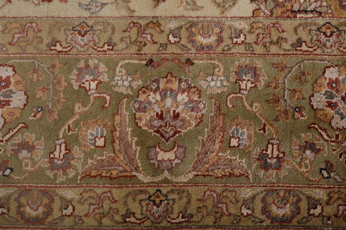 7x10 Ivory and Camel Turkish Tribal Rug