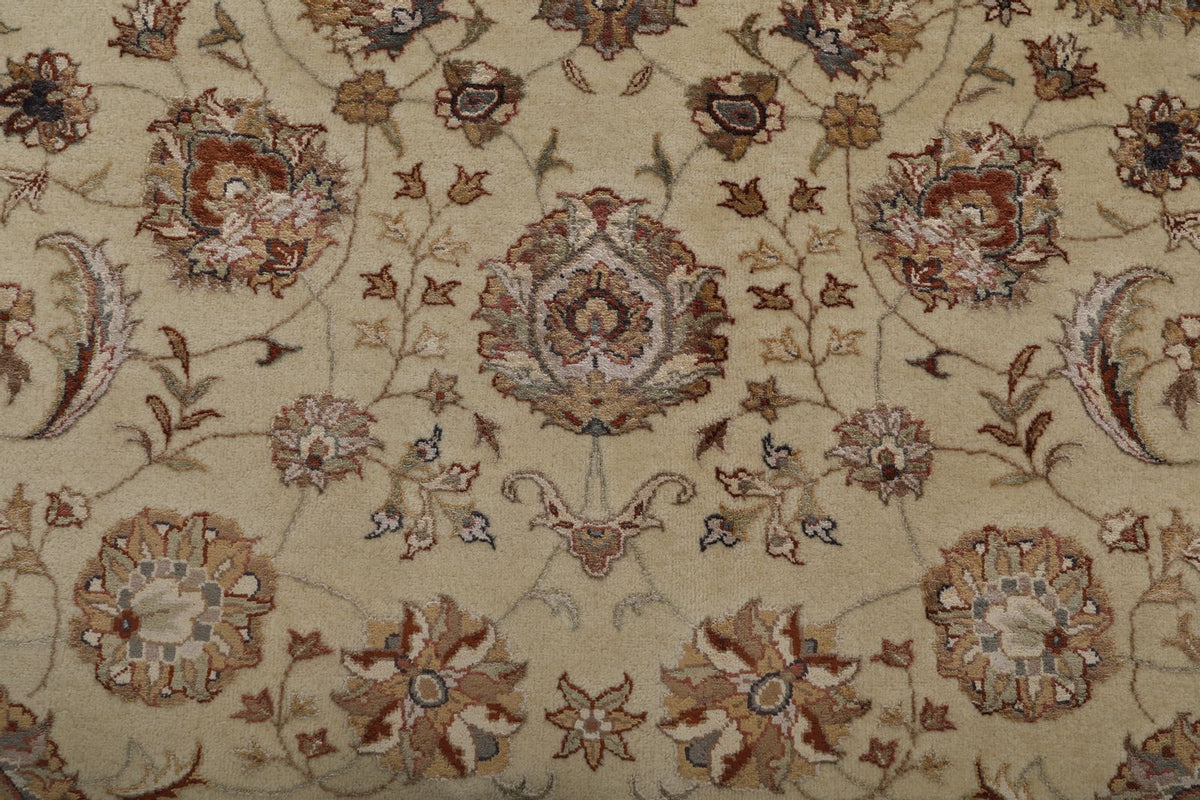 7x10 Ivory and Camel Turkish Tribal Rug