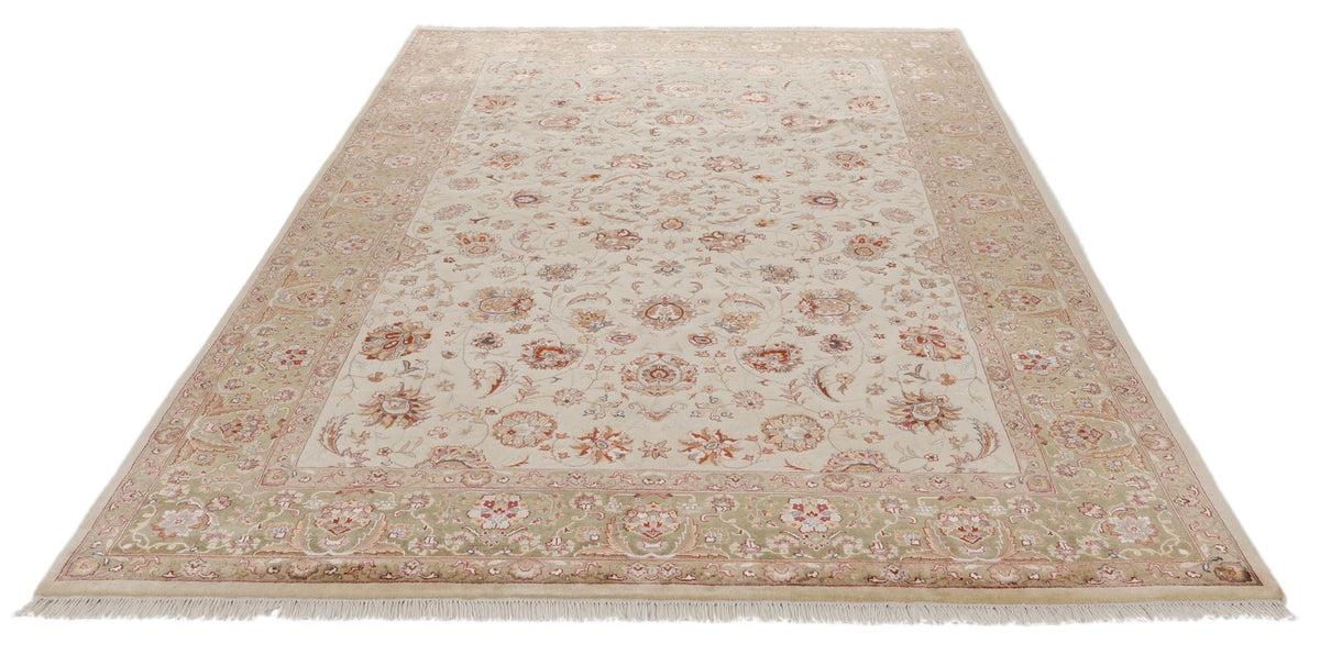 7x10 Ivory and Camel Turkish Tribal Rug