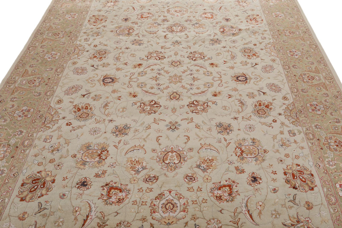 7x10 Ivory and Camel Turkish Tribal Rug