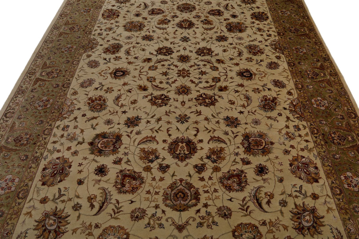 7x10 Ivory and Camel Turkish Tribal Rug