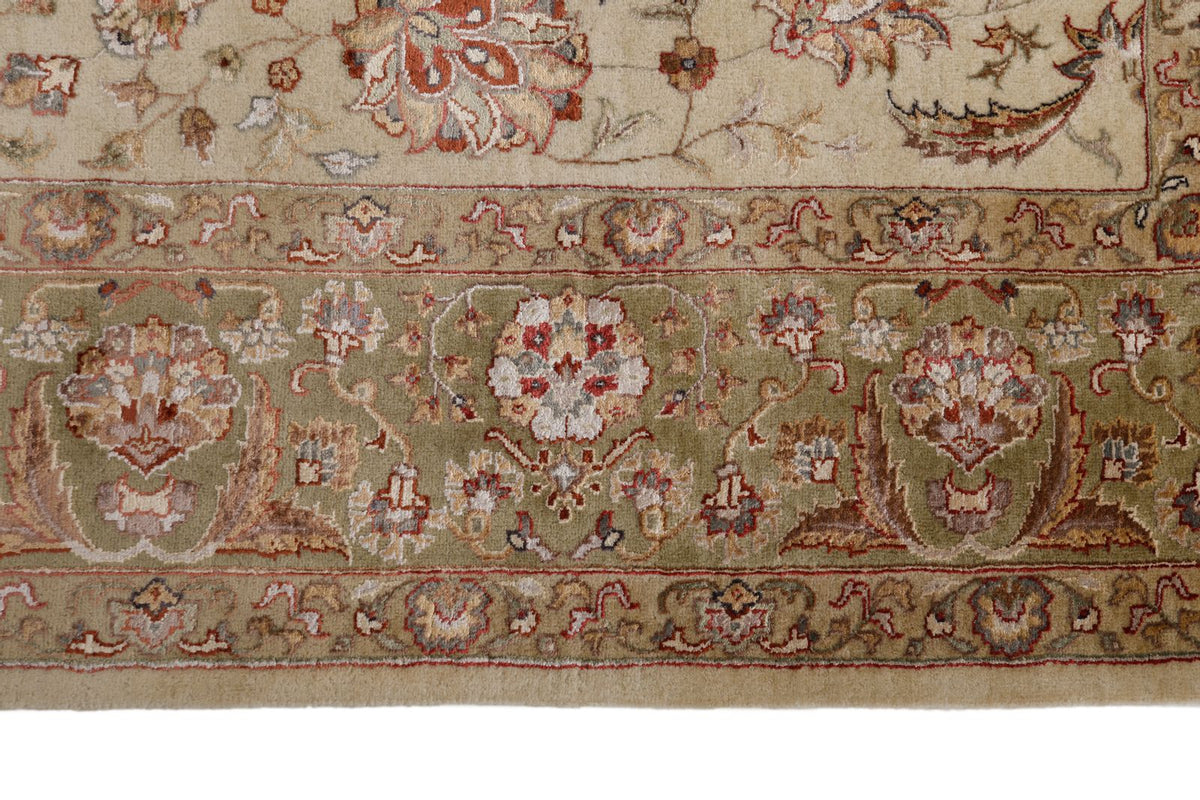 7x10 Ivory and Camel Turkish Tribal Rug
