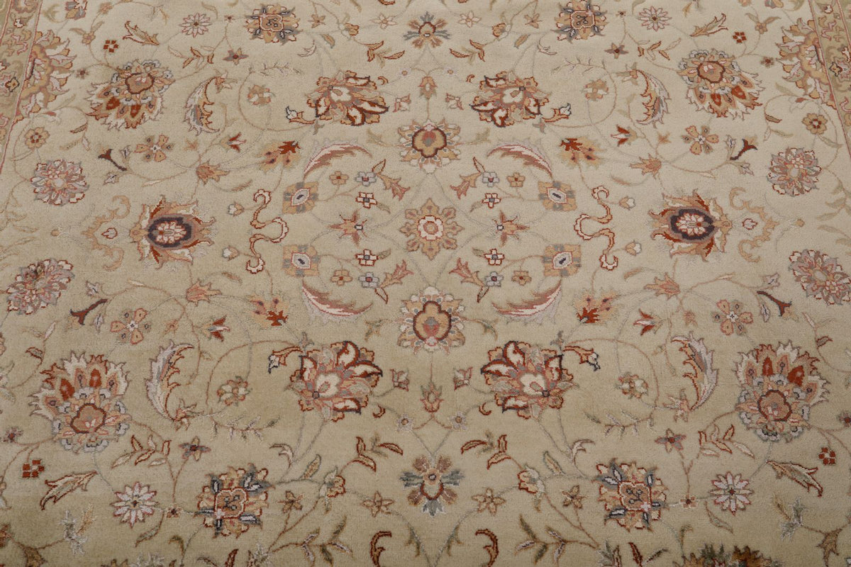 7x10 Ivory and Camel Turkish Tribal Rug