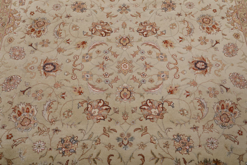 7x10 Ivory and Camel Turkish Tribal Rug
