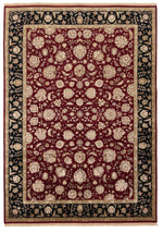 7x10 Burgundy and Black Turkish Tribal Rug