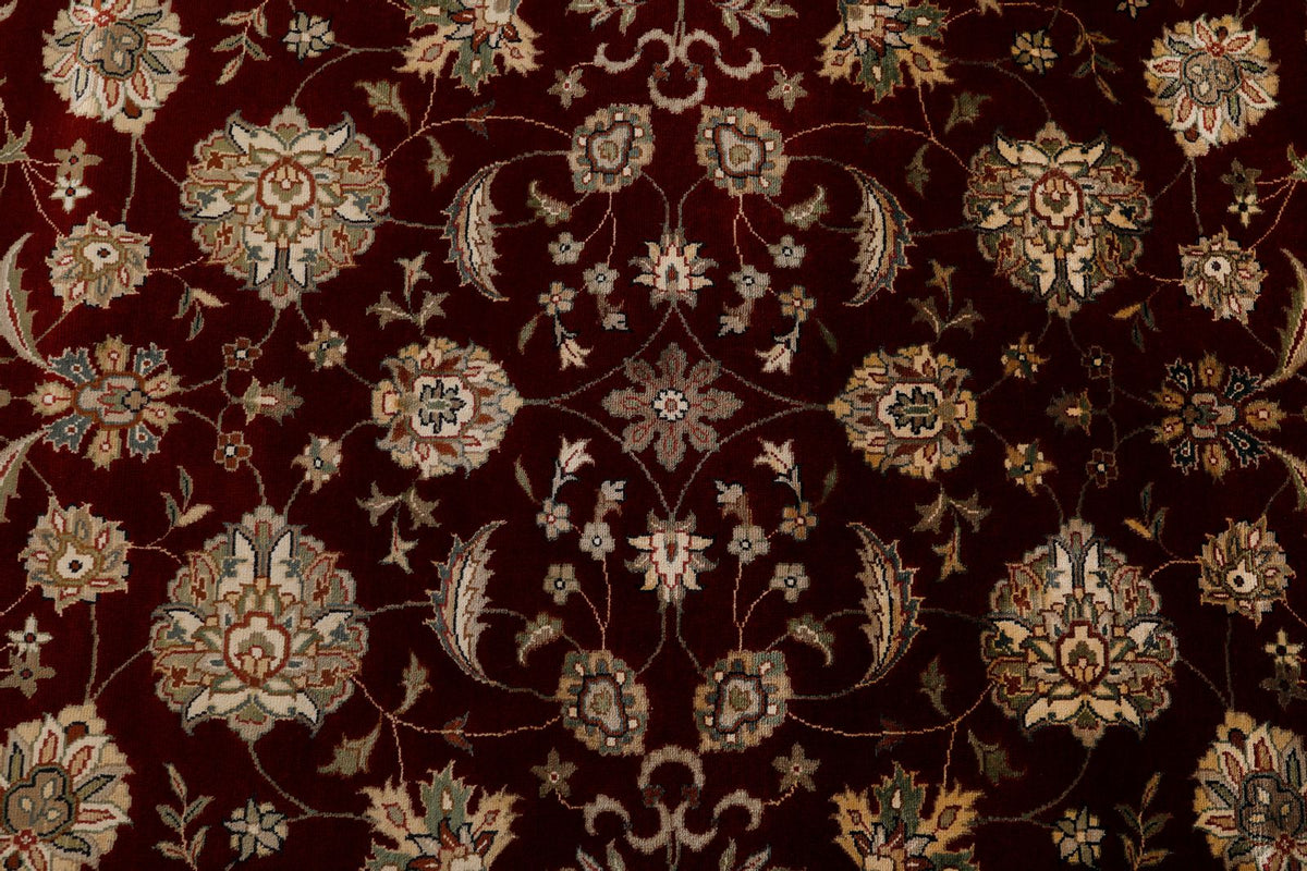 7x10 Burgundy and Black Turkish Tribal Rug