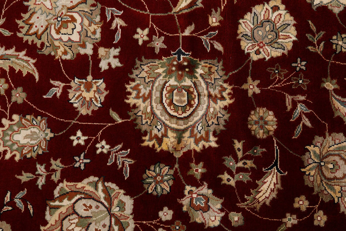 7x10 Burgundy and Black Turkish Tribal Rug