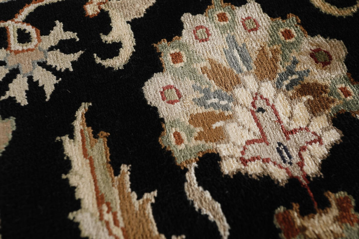 7x10 Burgundy and Black Turkish Tribal Rug