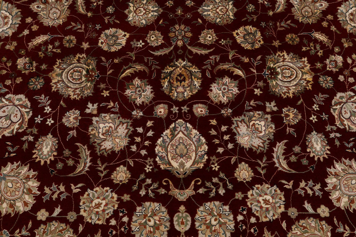 7x10 Burgundy and Black Turkish Tribal Rug