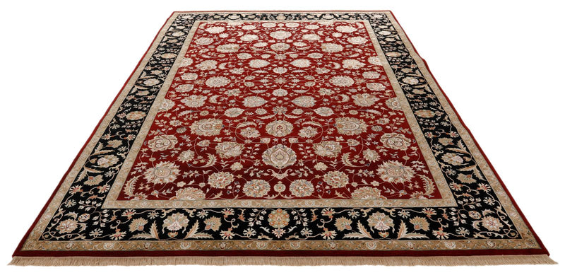 7x10 Burgundy and Black Turkish Tribal Rug