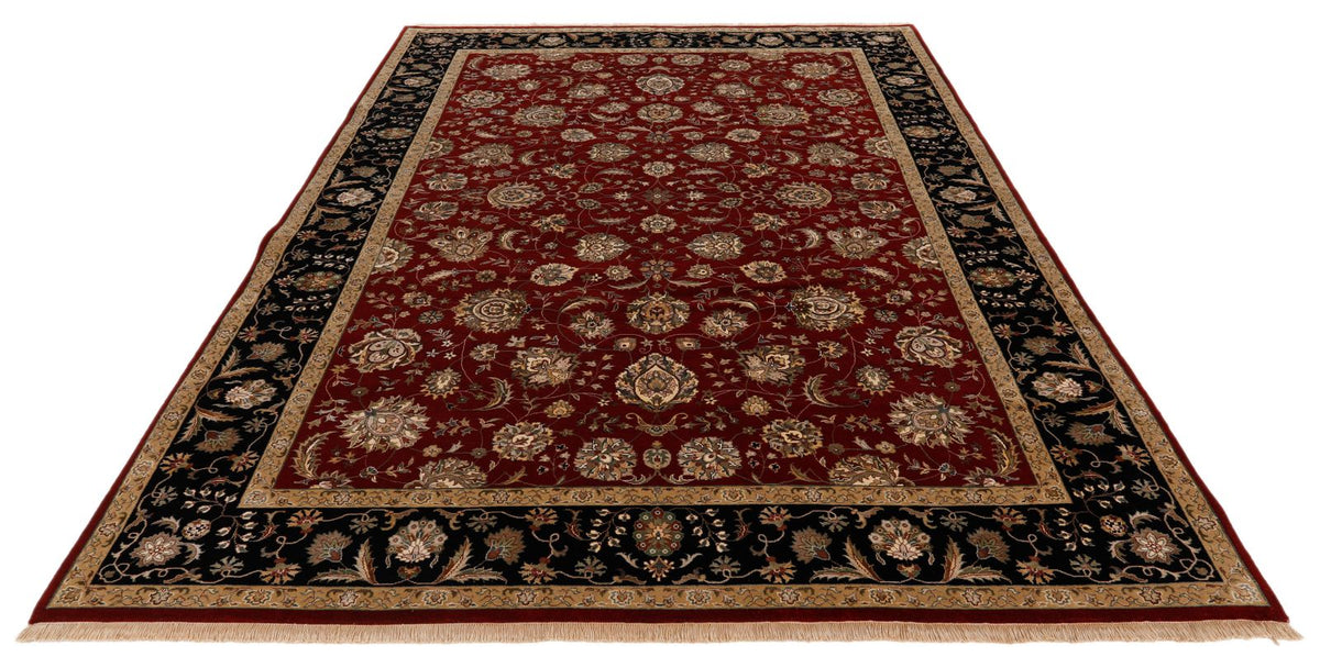 7x10 Burgundy and Black Turkish Tribal Rug