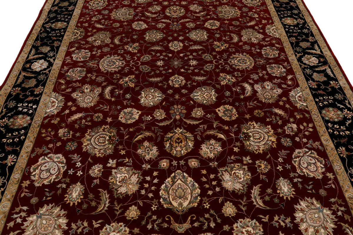 7x10 Burgundy and Black Turkish Tribal Rug