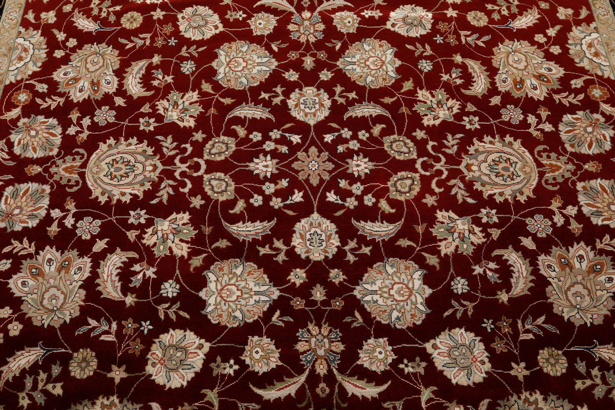 7x10 Burgundy and Black Turkish Tribal Rug