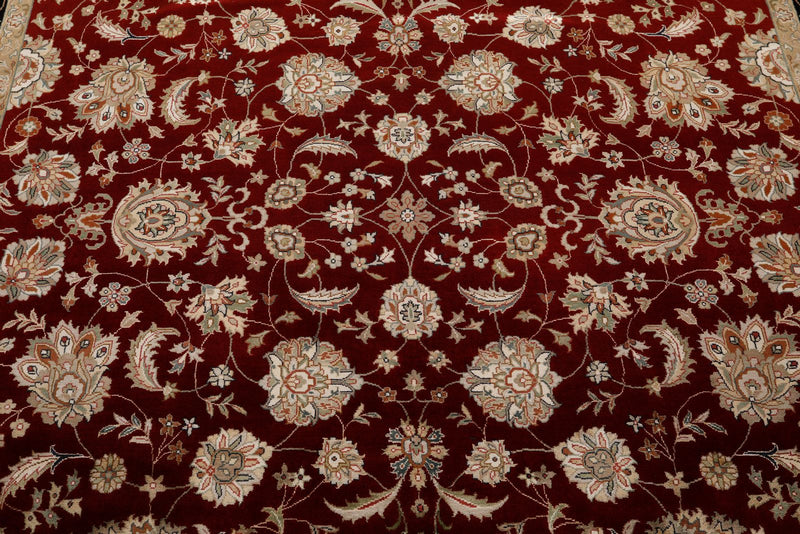 7x10 Burgundy and Black Turkish Tribal Rug