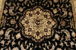 6x9 Black and Beige Turkish Tribal Rug