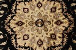 6x9 Black and Beige Turkish Tribal Rug