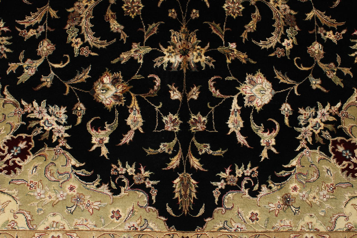 6x9 Black and Beige Turkish Tribal Rug