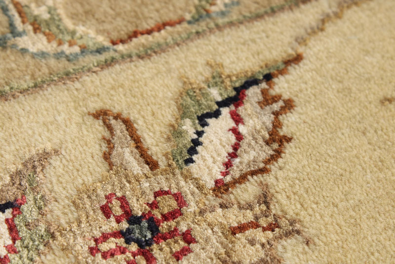 6x9 Black and Beige Turkish Tribal Rug