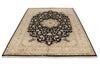 6x9 Black and Beige Turkish Tribal Rug