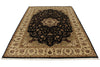 6x9 Black and Beige Turkish Tribal Rug