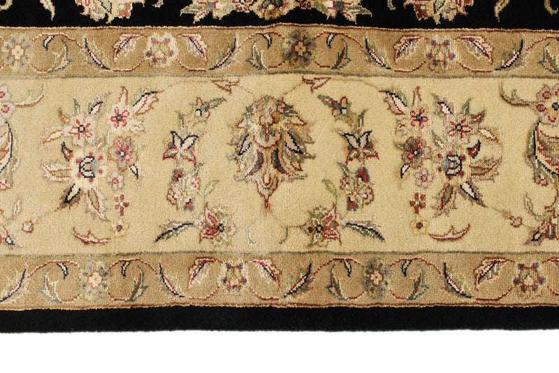 6x9 Black and Beige Turkish Tribal Rug
