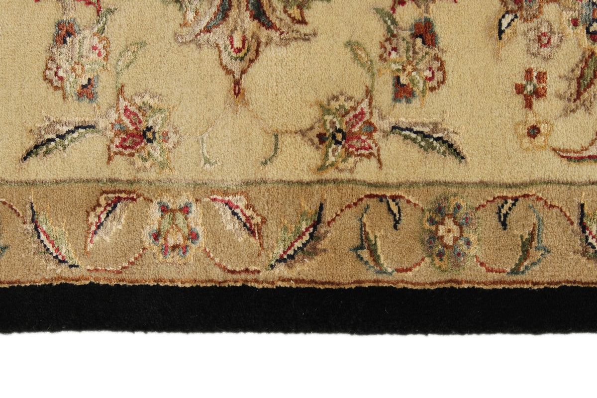 6x9 Black and Beige Turkish Tribal Rug