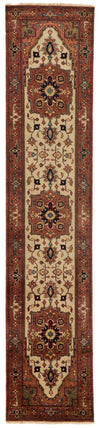 3x12 Ivory and Rust Anatolian Persian Rug
