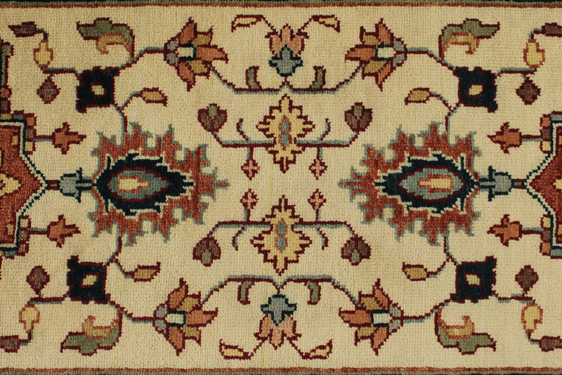 3x12 Ivory and Rust Anatolian Persian Rug